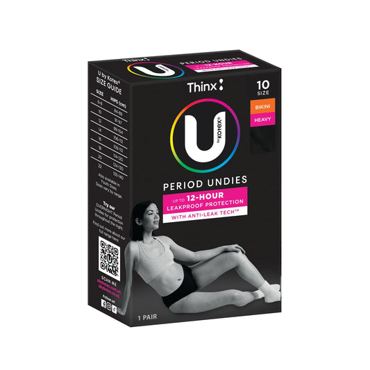 U by Kotex Thinx Period Underwear Heavy Absorbency Size 10 front view