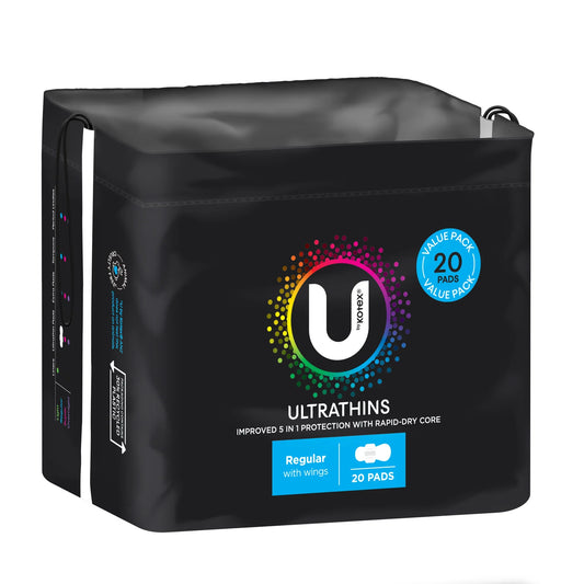 U by Kotex Ultrathin Regular Pads with Wings 20 pack