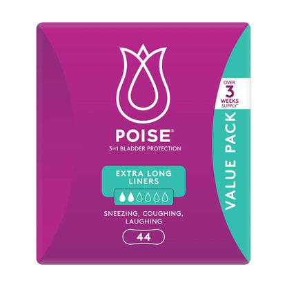 Poise Extra Long Liners package side view