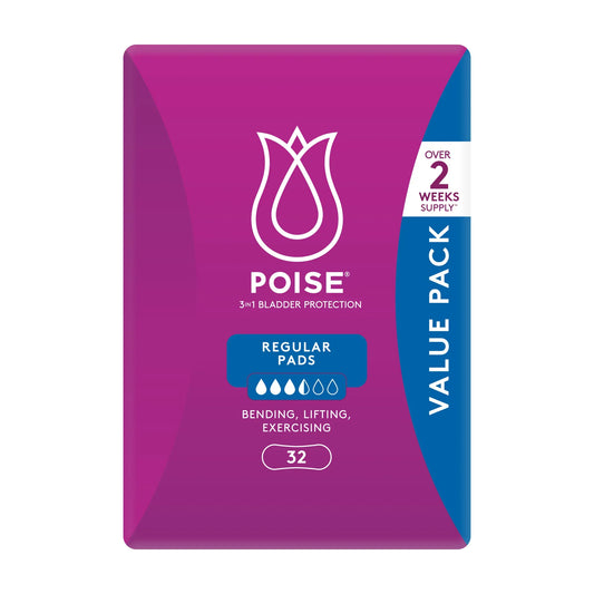 Poise Regular Pads package side view
