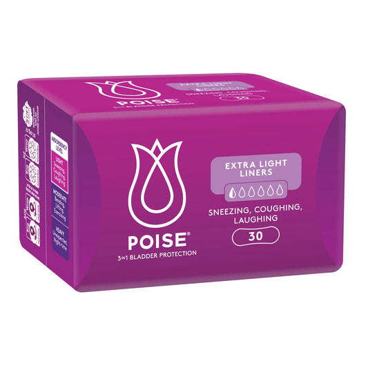 Poise Extra Light Liners 30 pack for very light bladder leaks