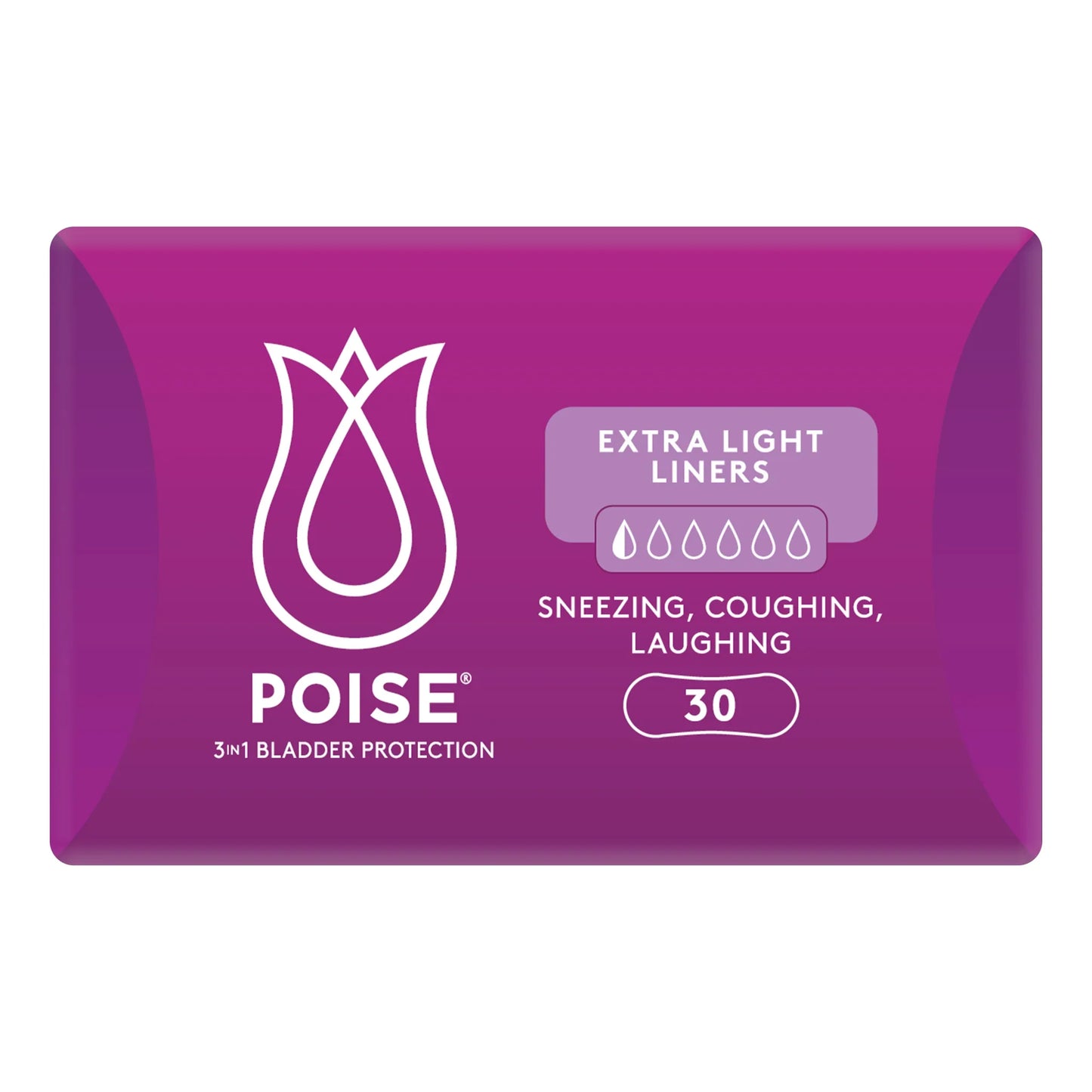 Poise Extra Light Liners package side view