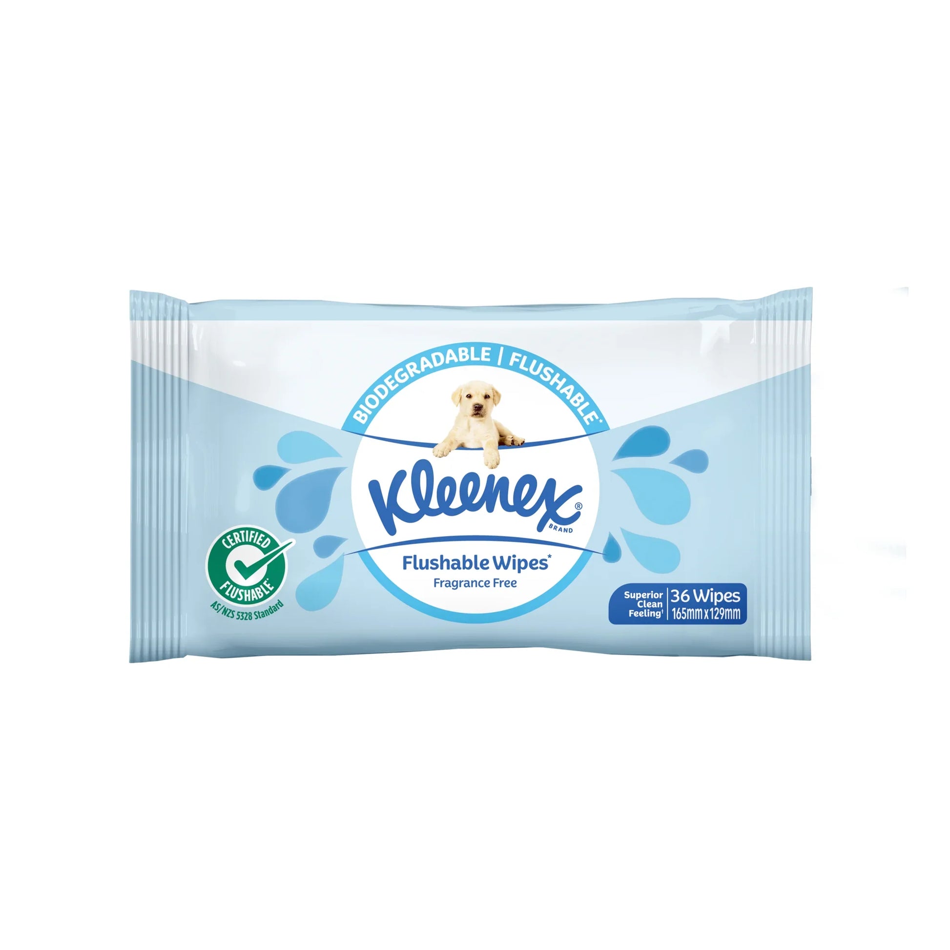 Kleenex Flushable Wipes package back view