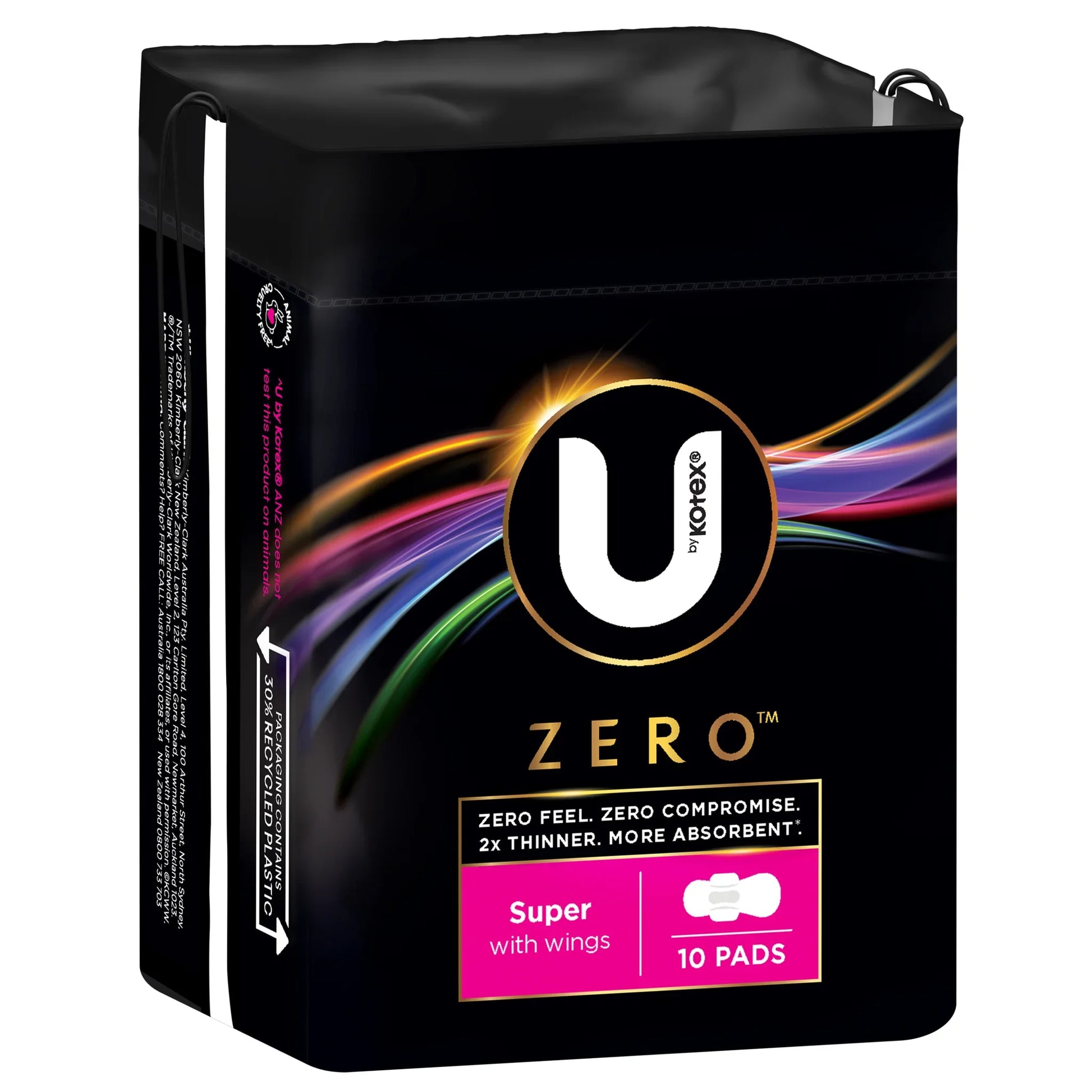 U by Kotex Zero Super Pads with Wings 10 pack