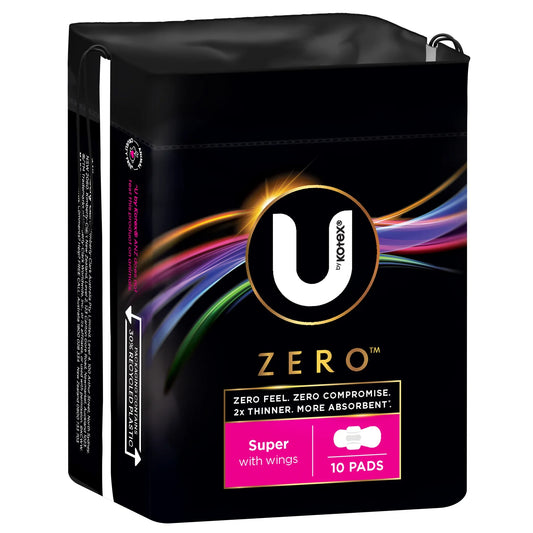 U by Kotex Zero Super Pads with Wings 10 pack