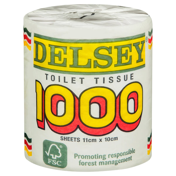 Delsey Toilet Tissue - 1000 Sheets 11cm x 10cm