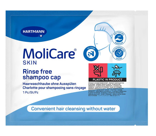 MoliCare Skin Rinse-Free Shampoo Cap for no-water hair washing