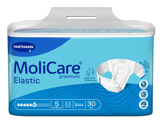 MoliCare Premium Elastic 6 Drop Adult Briefs Small 30 Pack