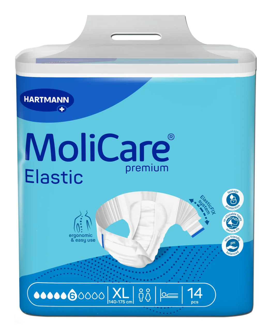 MoliCare Premium Elastic 6 Drop Adult Briefs XL 14 Pack