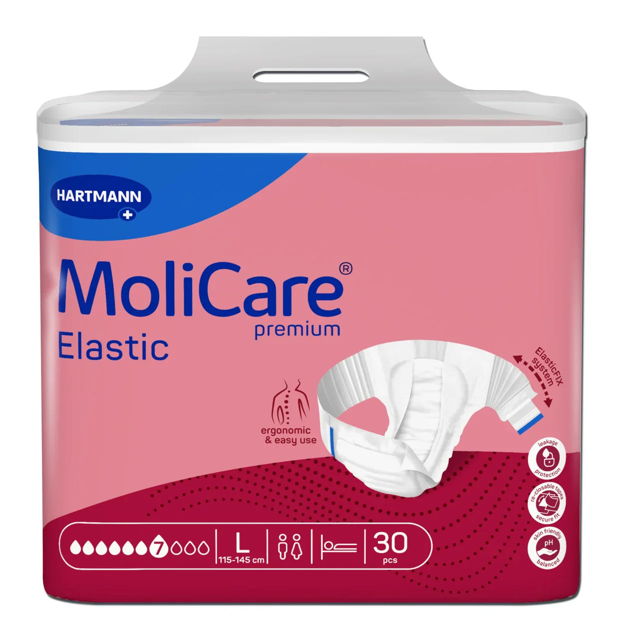 MoliCare Premium Elastic 7 Drop Adult Briefs Large 30 Pack