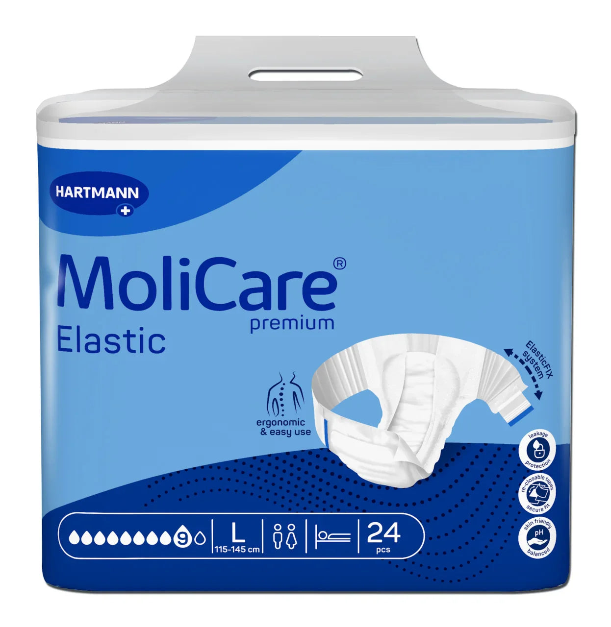MoliCare Premium Elastic 9 Drop Adult Briefs Large 24 Pack