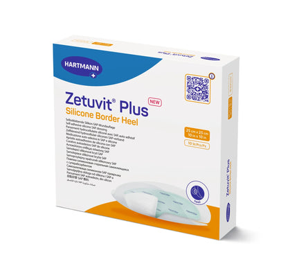 Hartmann Zetuvit Plus Silicone Border Heel Wound Dressing 25x25cm pack of 10