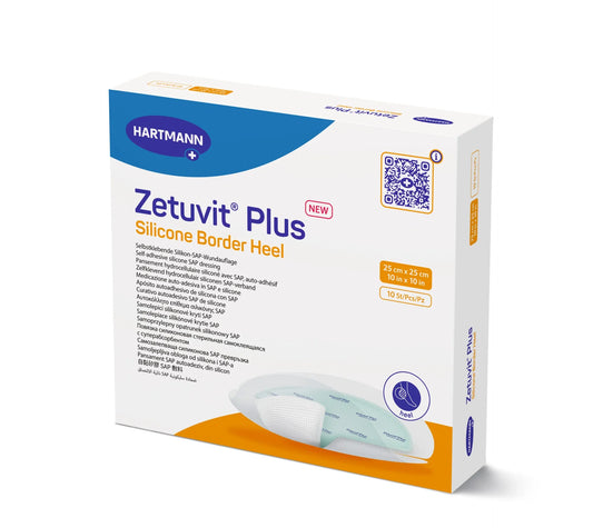 Hartmann Zetuvit Plus Silicone Border Heel Wound Dressing 25x25cm pack of 10