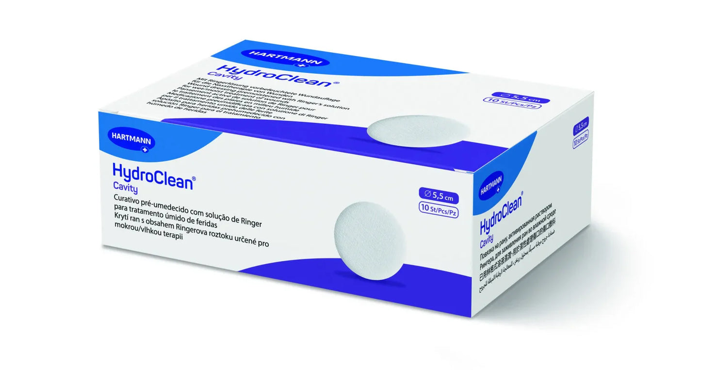 Hartmann HydroClean Cavity round wound dressing 5.5cm diameter purple box