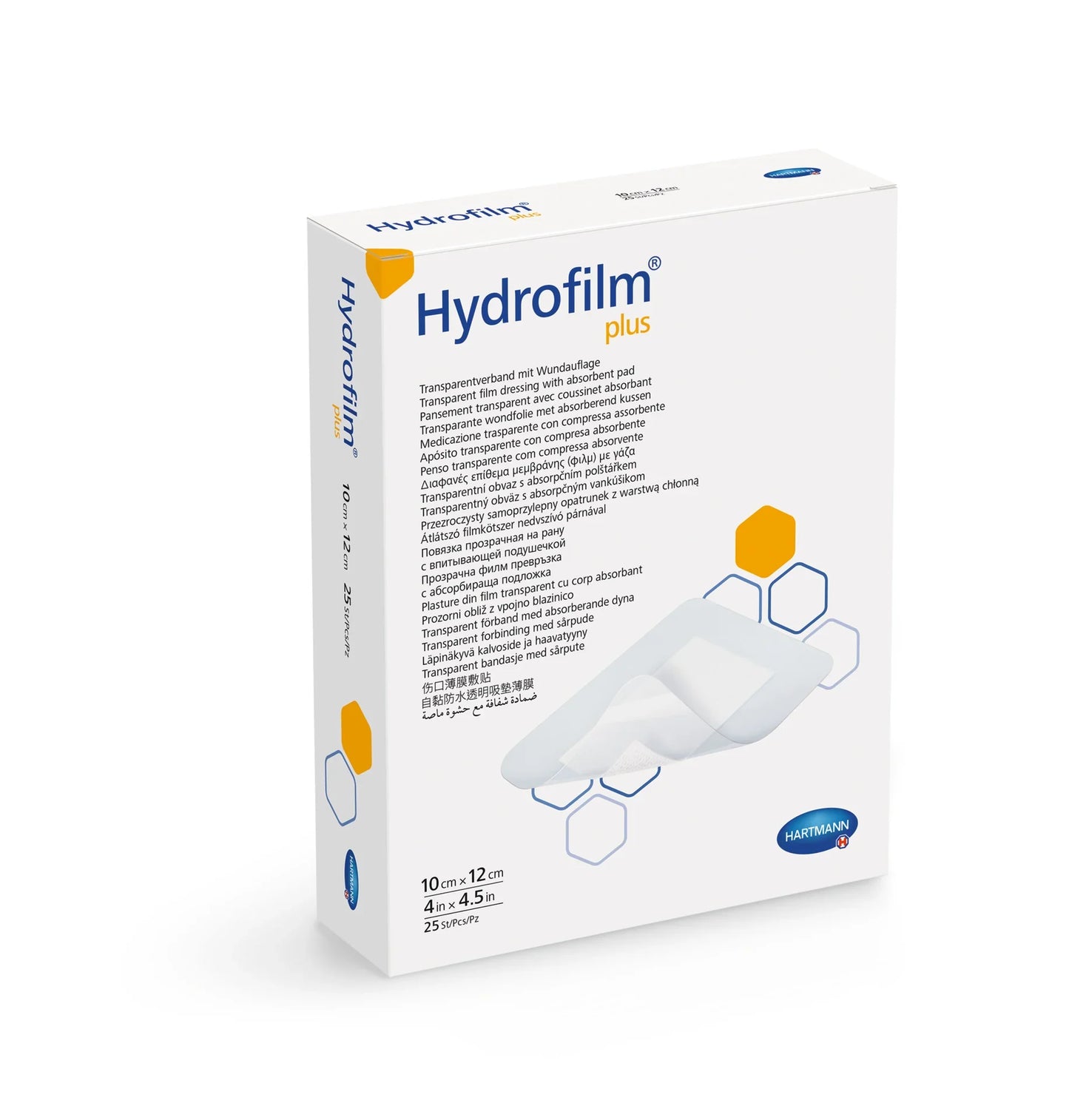 Hartmann Hydrofilm Plus transparent film dressing 10x12cm waterproof box