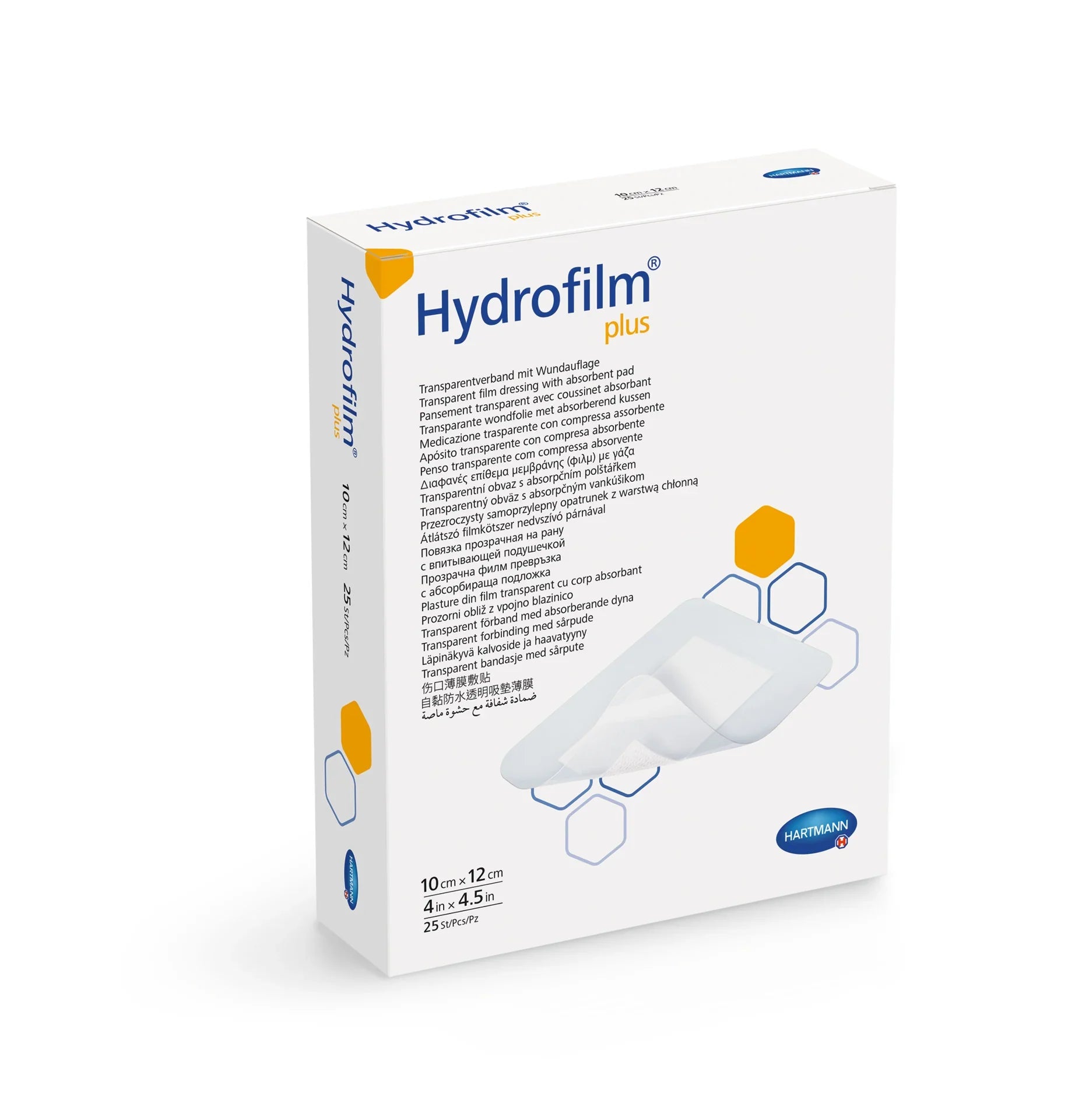 Hartmann Hydrofilm Plus transparent film dressing 10x12cm waterproof box