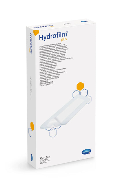 Hartmann Hydrofilm Plus transparent film dressing 10x25cm for extended coverage