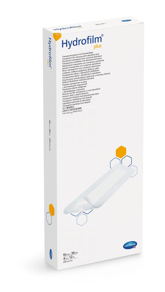 Hartmann Hydrofilm Plus transparent film dressing 10x30cm maximum coverage