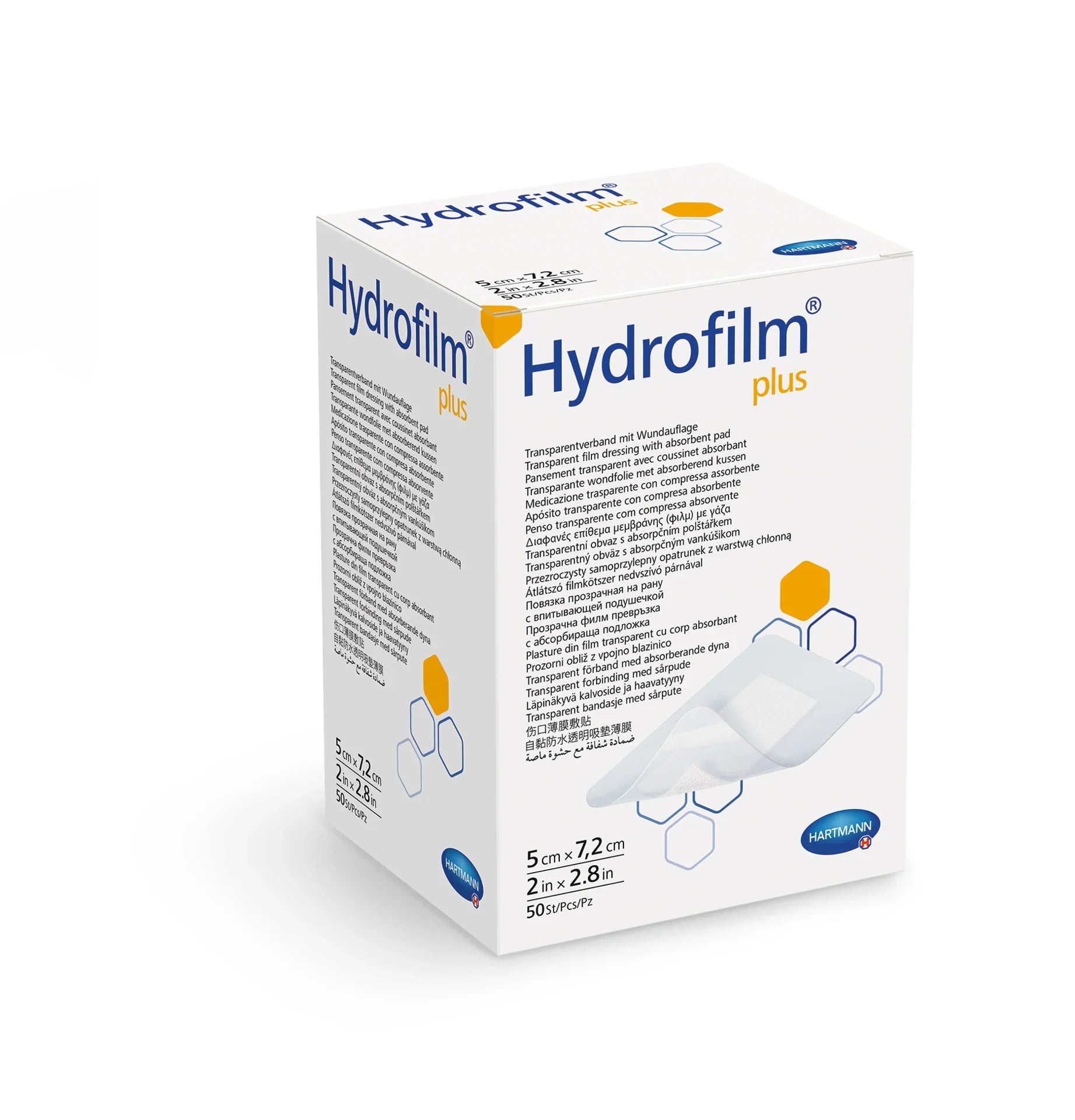 Hartmann Hydrofilm Plus transparent film dressing 5x7.2cm small wound protection