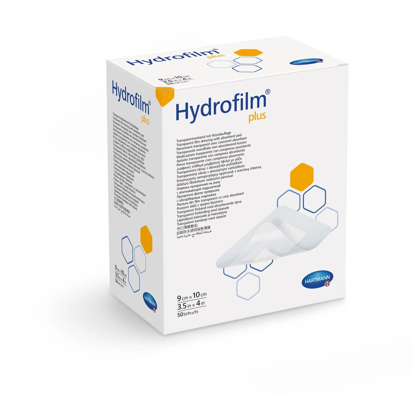 Hartmann Hydrofilm Plus transparent film dressing 9x10cm medium size protection