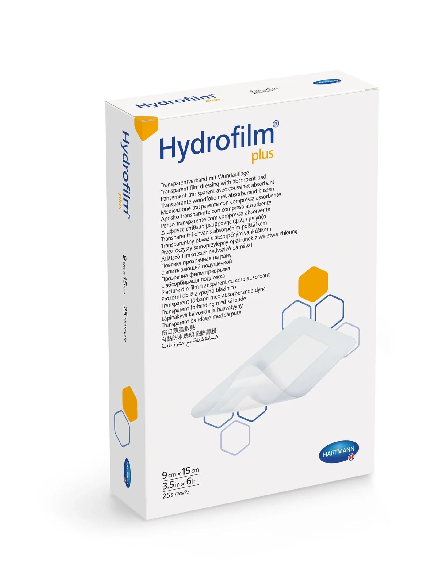 Hartmann Hydrofilm Plus transparent film dressing 9x15cm flexible protection