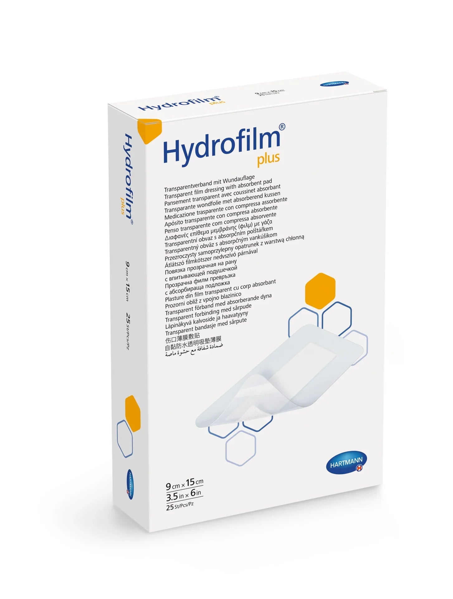 Hartmann Hydrofilm Plus transparent film dressing 9x15cm flexible protection