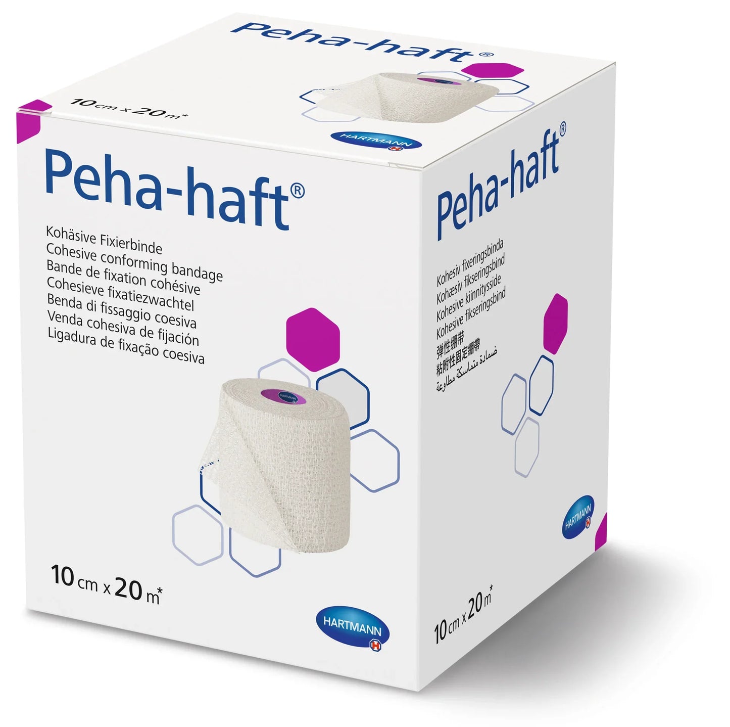 Peha-haft Cohesive Conforming Bandage 10cm x 20m - Latex-free self-adhering medical bandage