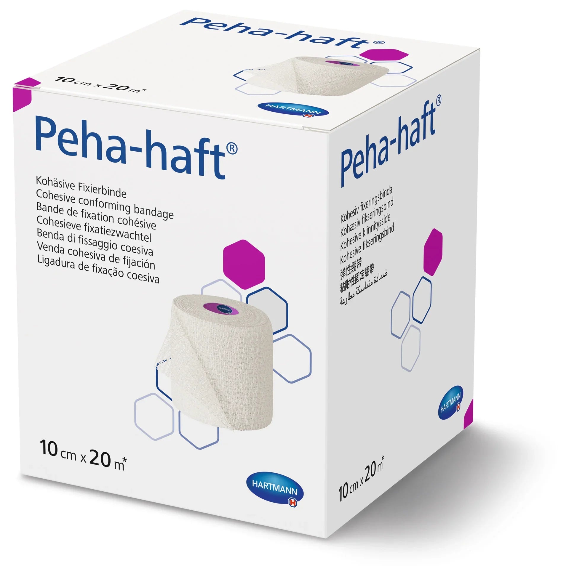 Peha-haft Cohesive Conforming Bandage 10cm x 20m - Latex-free self-adhering medical bandage