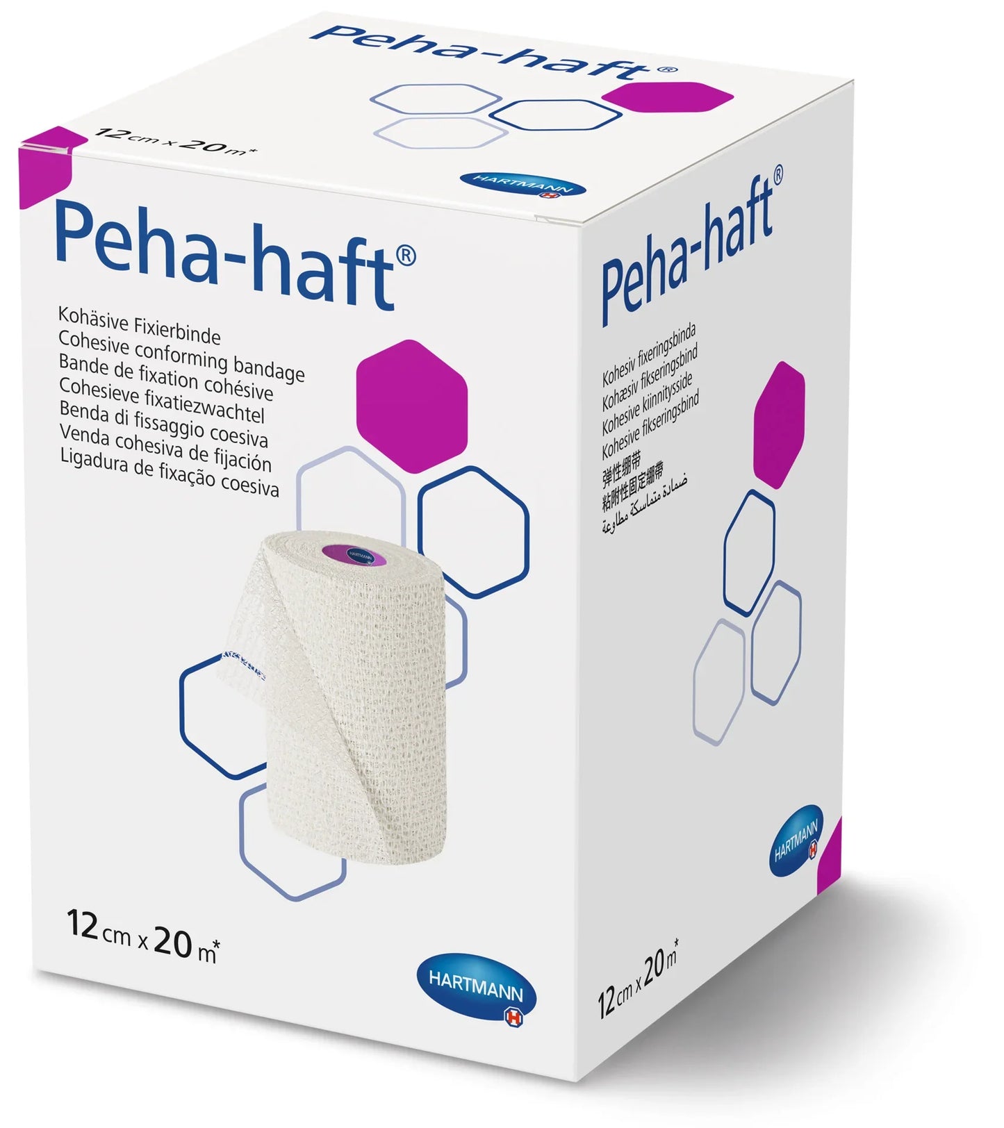 Peha-haft Cohesive Conforming Bandage 12cm x 20m - Latex-free self-adhering medical bandage