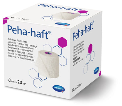 Peha-haft Cohesive Conforming Bandage 8cm x 20m - Latex-free self-adhering medical bandage