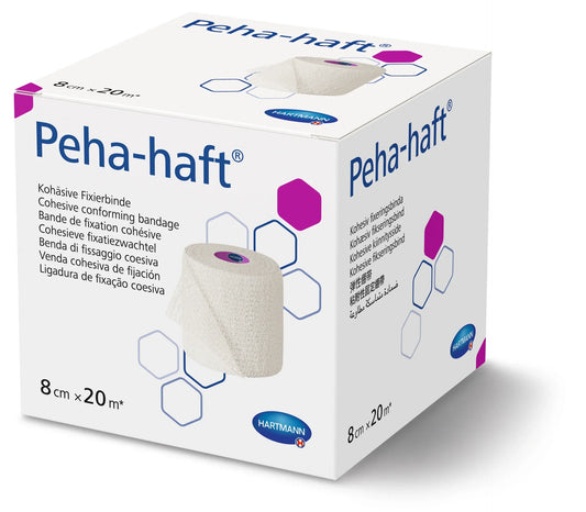 Peha-haft Cohesive Conforming Bandage 8cm x 20m - Latex-free self-adhering medical bandage