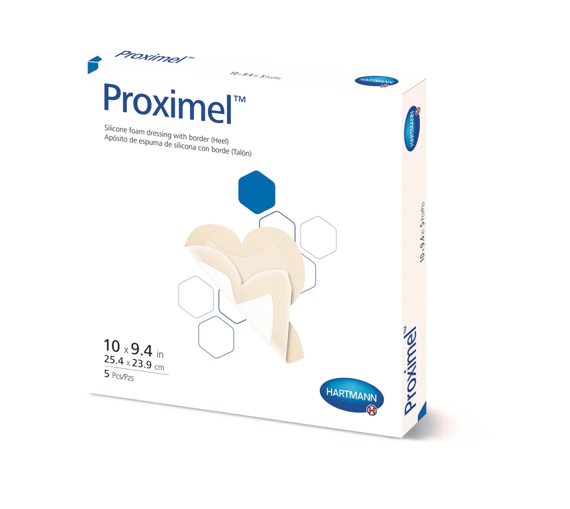 Proximel Silicone Foam Heel Dressing anatomically shaped for heel wounds and pressure injuries
